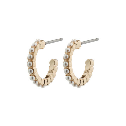 Pilgrim Ekta Pearl Huggie Hoop Earrings Rose Gold