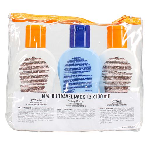 Malibu Sun Trio SPF 20 and 10 Sun Lotion and After Sun Lotion 3x100ml