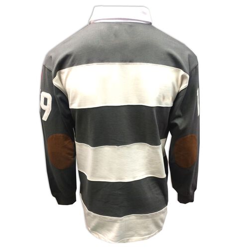 Guinness Guiness Grey & Cream Striped Rugby Shirt  XXXL