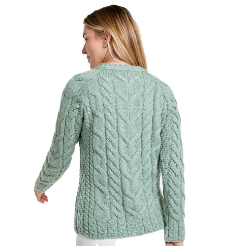 Aran Woollen Mills Multi Cabled Raglan Sweater L