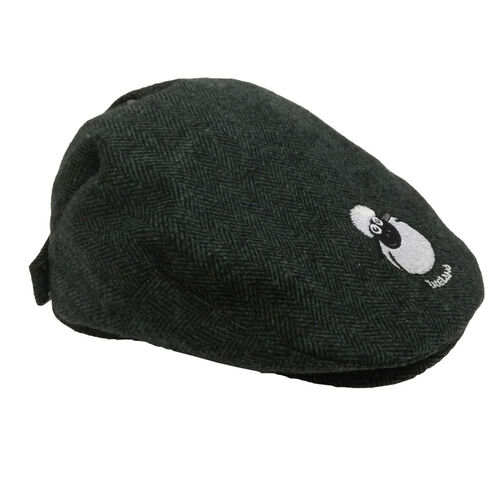 Traditional Craft Kids Bottle Green Herringbone Sheep Kids Flat Cap L