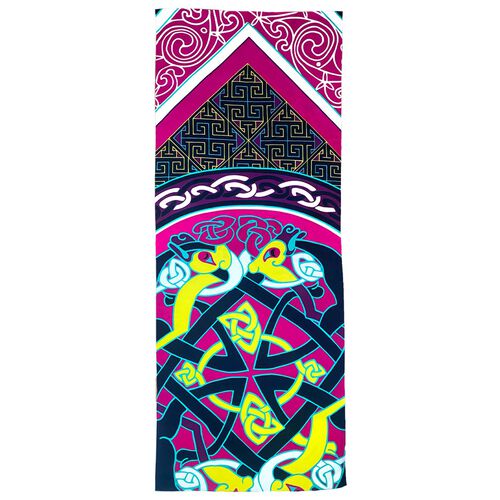 Book of Kells Large Pink & Lime Celtic Scarf