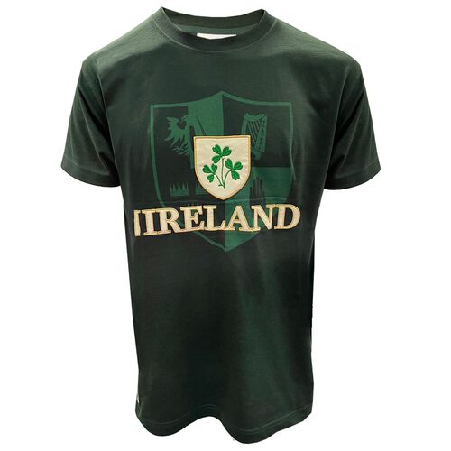 Irish Memories Green Shamrock Crest T-Shirt XXL