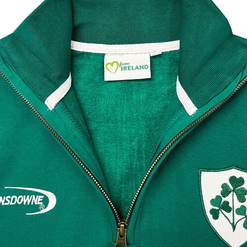 Irish Memories Retro Ireland Shamrock Crest 1/4 Zip Top S