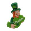 Souvenir Magnet With Leprechaun Hugging Map