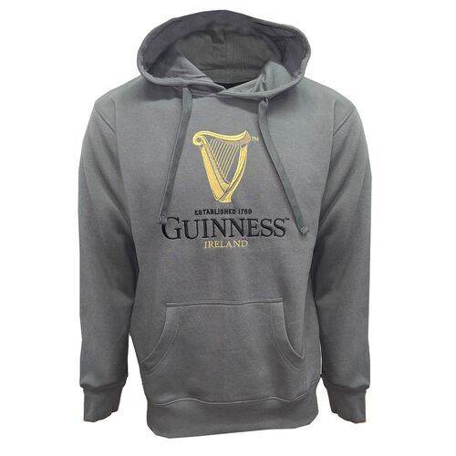 Guinness Guinness Grey Embroidered Harp Hoodie L