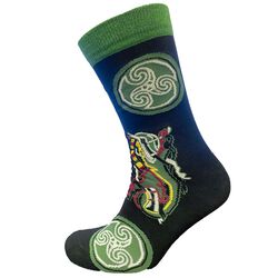 Book of Kells Celtic Black & Green Mens Sock