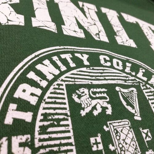 Trinity Bottle Green & White Trinity College Crest Sweatshirt  M