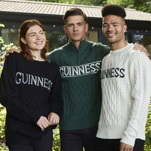 Guinness Black Aran Knit Jumper XS