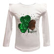 Traditional Craft Kids White Two Way Shamrock Sequin Long Sleeve Top 9-10 Years