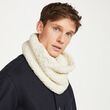 Aran Woollen Mills Infinity Cabled Scarf White