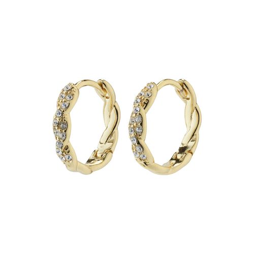 Pilgrim EZO twirled crystal hoops gold-plated