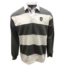Guinness Guiness Grey & Cream Striped Rugby Shirt  S