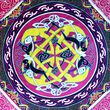 Book of Kells Celtic Cerise Pink & Lime Silk Scarf