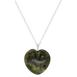 The Connemara Marble Puffed Heart Pendant on Chain 20mm x 20mm