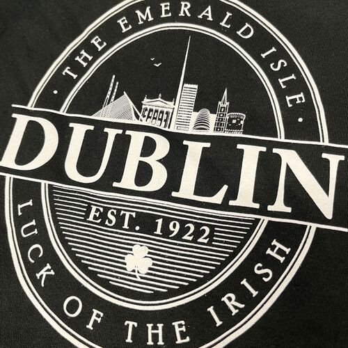 Irish Memories Dublin Emerald Isle Mens Hoodie in Black M